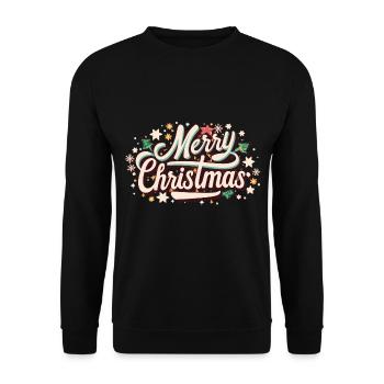 Merry Christmas - Merry Christmas! - Unisex Sweatshirt - black - Front - Alina (178cm) & Michal (187cm)