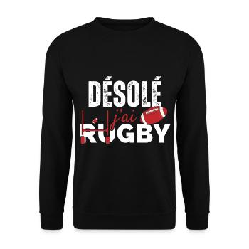 Tut mir leid, ich habe Rugby - Unisex Pullover - Schwarz - Vorne - Alina (178cm) & Michal (187cm)