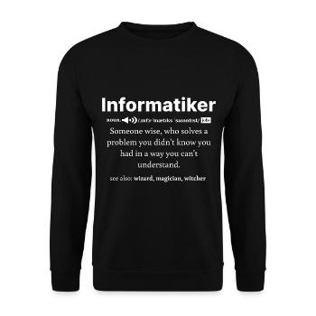 IT Informatik Informatiker Computerarbeit Geschenk - Unisex Pullover - Schwarz - Vorne - Alina (178cm) & Michal (187cm)