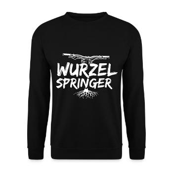 Mountain Biker / MTB Downhill Fahrrad geschenk - Unisex Pullover - Schwarz - Vorne - Alina (178cm) & Michal (187cm)