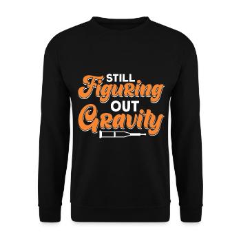 Gute Besserung Gebrochenes Bein Geschenk - Unisex Pullover - Schwarz - Vorne - Alina (178cm) & Michal (187cm)