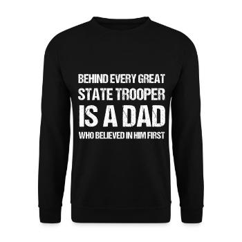 Papa Policier Du Service de Police Policier - Sweat-shirt Unisexe - noir - Devant - Alina (178cm) & Michal (187cm)