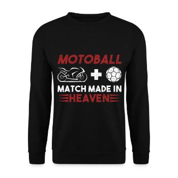 Motoball Match Heaven Motorradfahrer Motorrad - Unisex Pullover - Schwarz - Vorne - Alina (178cm) & Michal (187cm)