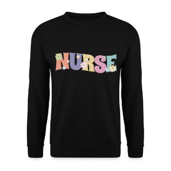 Cool Flower Nurse Cadeau pour les infirmières futures infirmières - Sweat-shirt Unisexe - noir - Devant - Alina (178cm) & Michal (187cm)