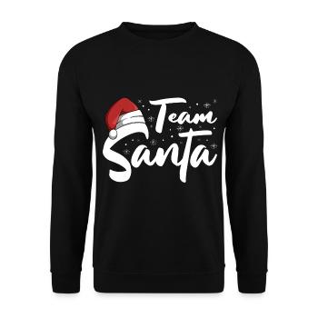 Team Santa Weihnachtsmann Weihnachten Christmas - Unisex Pullover - Schwarz - Vorne - Alina (178cm) & Michal (187cm)
