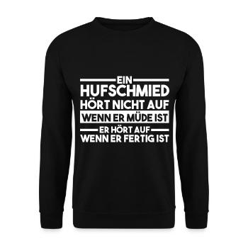 Hufbeschlagschmied Pferdeschmied Hufschmied - Unisex Pullover - Schwarz - Vorne - Alina (178cm) & Michal (187cm)