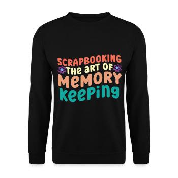 Scrapbooking Die Kunst, Erinnerungen zu bewahren S - Unisex Pullover - Schwarz - Vorne - Alina (178cm) & Michal (187cm)