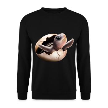 La tortue éclot de l’œuf - Sweat-shirt Unisexe - noir - Devant - Alina (178cm) & Michal (187cm)
