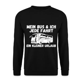 Bus Busfahrer - Unisex Pullover - Schwarz - Vorne - Alina (178cm) & Michal (187cm)