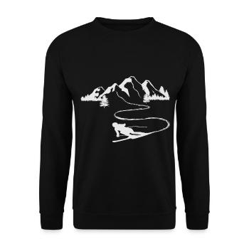 Skiing gift idea for children and ski binding - Unisex Sweatshirt - black - Front - Alina (178cm) & Michal (187cm)