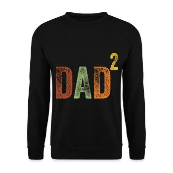 Vater Hoch Zwei - Papa Dad Vatertag Retro Väter - Unisex Pullover - Schwarz - Vorne - Alina (178cm) & Michal (187cm)