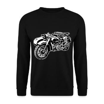 Mofa Moped Moped Spann Ural Ostalgie RDA mofa DDR Mope - Sweat-shirt Unisexe - noir - Devant - Alina (178cm) & Michal (187cm)