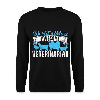 Weltbester Tierarzt - Unisex Pullover - Schwarz - Vorne - Alina (178cm) & Michal (187cm)