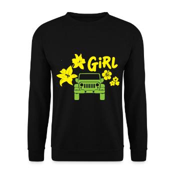 Femme avec véhicule tout-terrain - Sweat-shirt Unisexe - noir - Devant - Alina (178cm) & Michal (187cm)