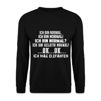 Dickhäuter Rüsseltier Elefant - Unisex Pullover - Schwarz - Vorne - Alina (178cm) & Michal (187cm)