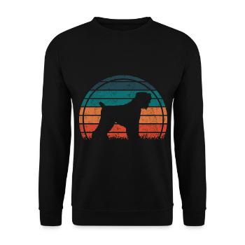 Noir Russian Terrier Vintage Silhouette - Sweat-shirt Unisexe - noir - Devant - Alina (178cm) & Michal (187cm)