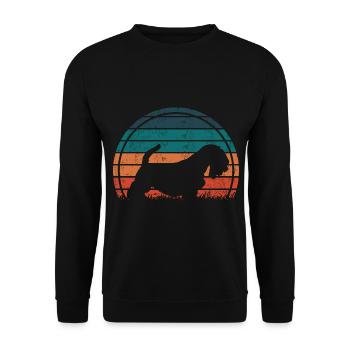 Sealyham Terrier Dog Vintage Retro - Unisex Sweatshirt - black - Front - Alina (178cm) & Michal (187cm)