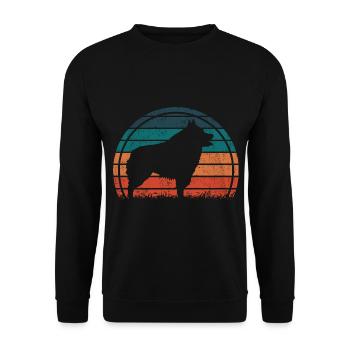 Schipperke Dog Vintage Rétro - Sweat-shirt Unisexe - noir - Devant - Alina (178cm) & Michal (187cm)