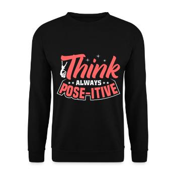 Aerial Silk / Aerial Yoga / Aerial Acrobatics Designs - Unisex Sweatshirt - black - Front - Alina (178cm) & Michal (187cm)