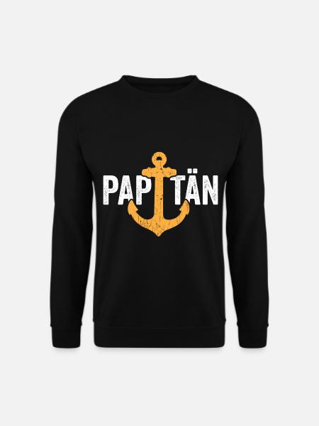 Papa und Kapitän Vatertag - Unisex Pullover - Schwarz