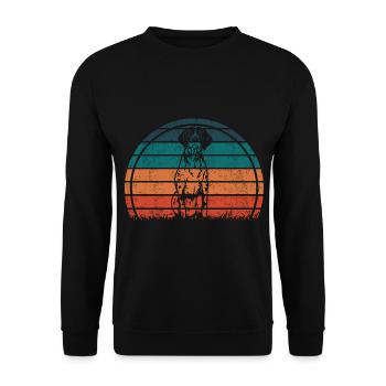 Chien allemand à poil dur Vintage Rétro - Sweat-shirt Unisexe - noir - Devant - Alina (178cm) & Michal (187cm)