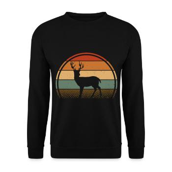 Roe deer - Unisex Sweatshirt - black - Front - Alina (178cm) & Michal (187cm)