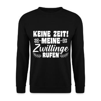 Mutter Zwillingsmama Mama von Zwillingen - Unisex Pullover - Schwarz - Vorne - Alina (178cm) & Michal (187cm)