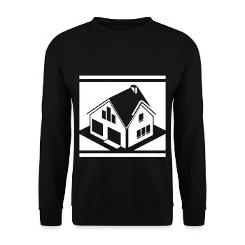 Real Estate House Logo Icon - Unisex Sweatshirt - black - Front - Alina (178cm) & Michal (187cm)