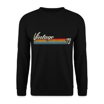 Vintage Since 1973 - Cadeau 48e anniversaire - Sweat-shirt Unisexe - noir - Devant - Alina (178cm) & Michal (187cm)