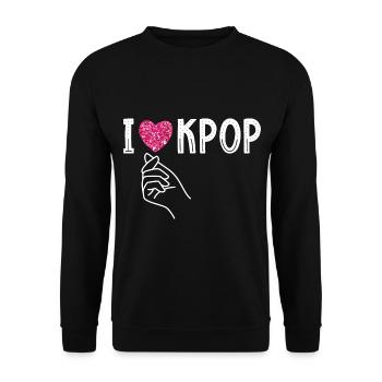 Ich Liebe Kpop K-Pop - Unisex Pullover - Schwarz - Vorne - Alina (178cm) & Michal (187cm)