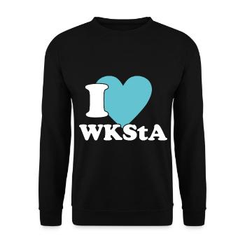 I love WKSta - Anti Korruption Österreich Kurz - Unisex Pullover - Schwarz - Vorne - Alina (178cm) & Michal (187cm)