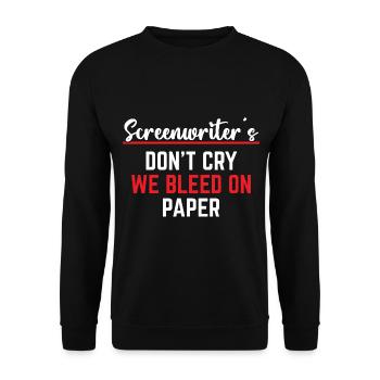 Scénariste We Bleed on Paper - Sweat-shirt Unisexe - noir - Devant - Alina (178cm) & Michal (187cm)