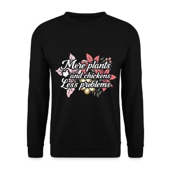 Gardening Gardener Chicken Farmer Chicken Feeder - Unisex Sweatshirt - black - Front - Alina (178cm) & Michal (187cm)