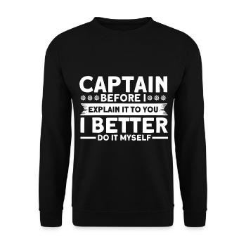 Amoureux du bateau Capitaine de bateau Capitaines - Sweat-shirt Unisexe - noir - Devant - Alina (178cm) & Michal (187cm)