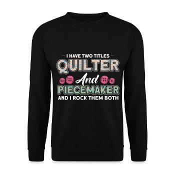 Seamstresses Quilting Lovers Quilting - Unisex Sweatshirt - black - Front - Alina (178cm) & Michal (187cm)