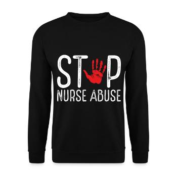 Infirmière survivante de violence Arrêtez infirmière combattante de la maltraitance - Sweat-shirt Unisexe - noir - Devant - Alina (178cm) & Michal (187cm)