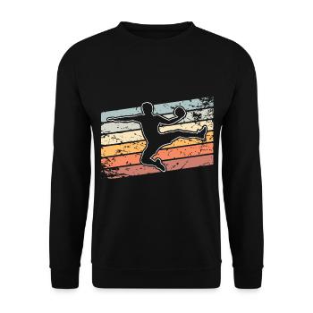 Handball Handballer - Unisex Pullover - Schwarz - Vorne - Alina (178cm) & Michal (187cm)