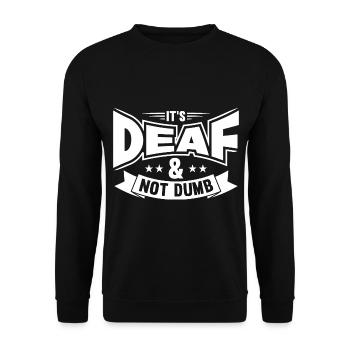 Langue des signes sourde Fierté sourde - Sweat-shirt Unisexe - noir - Devant - Alina (178cm) & Michal (187cm)