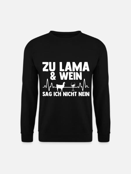 Wein Lama - Unisex Pullover - Schwarz