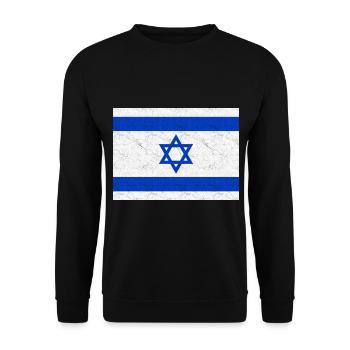 Israel Flag - Unisex Sweatshirt - black - Front - Alina (178cm) & Michal (187cm)