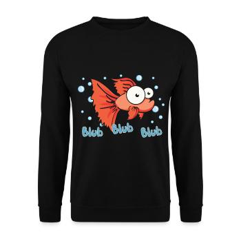 Betta Fish Blub Blub Blub - Unisex Sweatshirt - black - Front - Alina (178cm) & Michal (187cm)