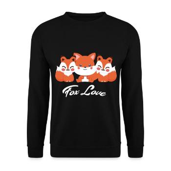 Fuchs - Unisex Pullover - Schwarz - Vorne - Alina (178cm) & Michal (187cm)