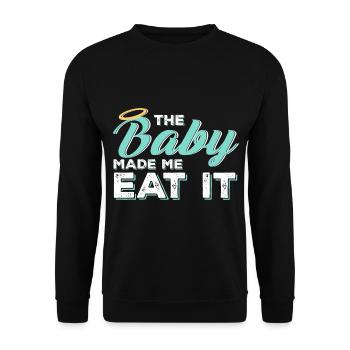 Femme enceinte alimentation - Sweat-shirt Unisexe - noir - Devant - Alina (178cm) & Michal (187cm)