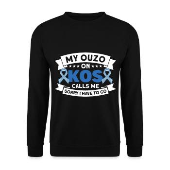 Grieche Griechenland Kos Geschenk - Unisex Pullover - Schwarz - Vorne - Alina (178cm) & Michal (187cm)
