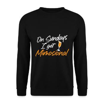 On Sunday I Get Mimosional Brunch Shirt - Unisex Pullover - Schwarz - Vorne - Alina (178cm) & Michal (187cm)