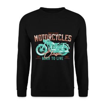 Bikers, motorcyclists - Unisex Sweatshirt - black - Front - Alina (178cm) & Michal (187cm)