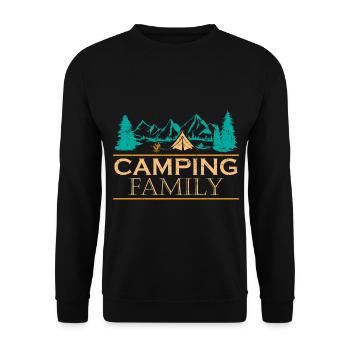 Camping Camping Holiday Family - Unisex Sweatshirt - black - Front - Alina (178cm) & Michal (187cm)