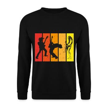 Gitarrist,Bassist, Gitarrenspieler - Unisex Pullover - Schwarz - Vorne - Alina (178cm) & Michal (187cm)