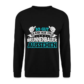 Brunnenbauer - Unisex Pullover - Schwarz - Vorne - Alina (178cm) & Michal (187cm)