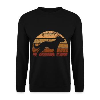 Bedlington Whippet Dog Vintage Silhouette - Sweat-shirt Unisexe - noir - Devant - Alina (178cm) & Michal (187cm)